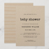 Baby shower de machine à écrire minimaliste vintag