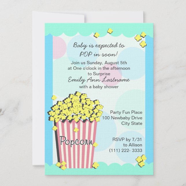 Invitation Baby shower de maïs (Devant)