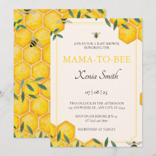 Invitation Baby shower de maman à abeille