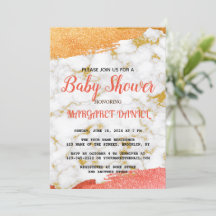 Baby shower de Marbre blanc de Personnaliser de no