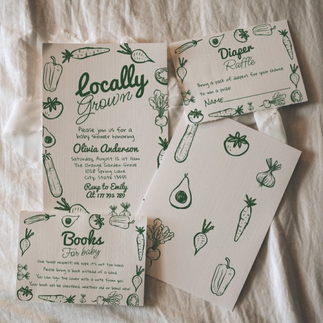 Invitation Baby shower de marché de fermiers cultivés localem (Créateur téléchargé)