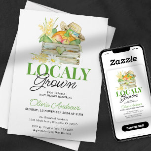 Invitation Baby shower de marché des fermiers cultivés locale
