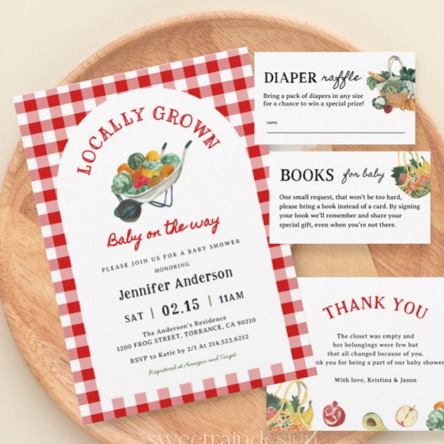 Invitation Baby shower de marché des fermiers cultivés locale (Créateur téléchargé)