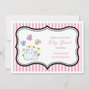 Invitation Baby shower de marguerites et papillons Bunnies