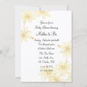 Invitation Baby shower de marguerites jaunes