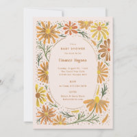 Baby shower de marguerites orange et jaune