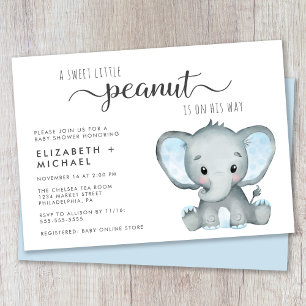 Invitation Baby shower de mignonette Elephant Boy Couples