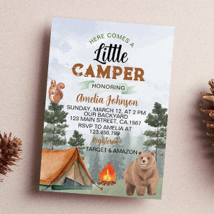 Invitation Baby shower de montagne du camping Woodland