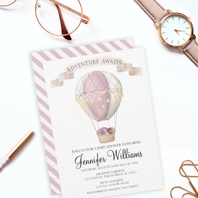 Invitation Baby shower de montgolfière afro-américain Invit (Créateur téléchargé)