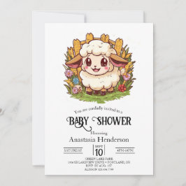 Invitation Baby shower de mouton agricole de charme