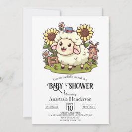 Invitation Baby shower de mouton de ferme