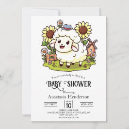 Invitation Baby shower de mouton de rêve agricole