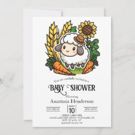 Invitation Baby shower de mouton doux simple