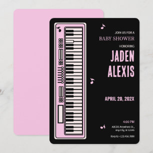 Invitation Baby shower de musique pour clavier de piano