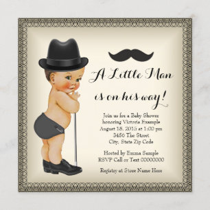 Invitation Baby shower de Mustache Little Man