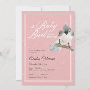 Invitation Baby shower de neige aux oiseaux d'hiver