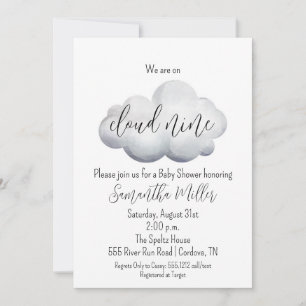 Invitation Baby shower de neuf nuages