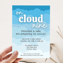 Invitation Baby shower de neuf nuages