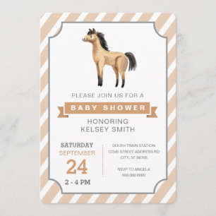 Invitation Baby shower de neutre de genre de ferme de cheval