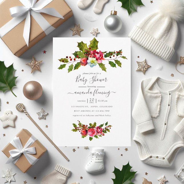 Invitation Baby shower de Noël (Christmas Baby Shower Invitation)