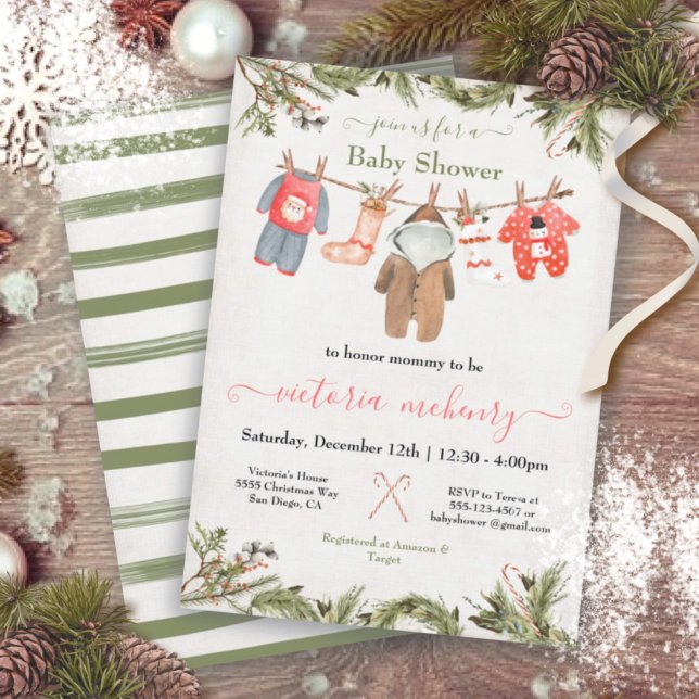 Invitation Baby shower de Noël (Créateur téléchargé)