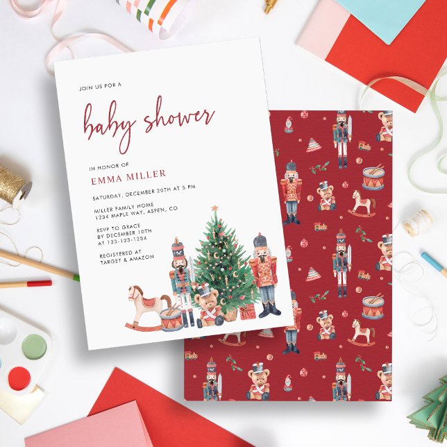 Invitation Baby shower de Noël (Holiday Christmas Baby Shower Invitation
)