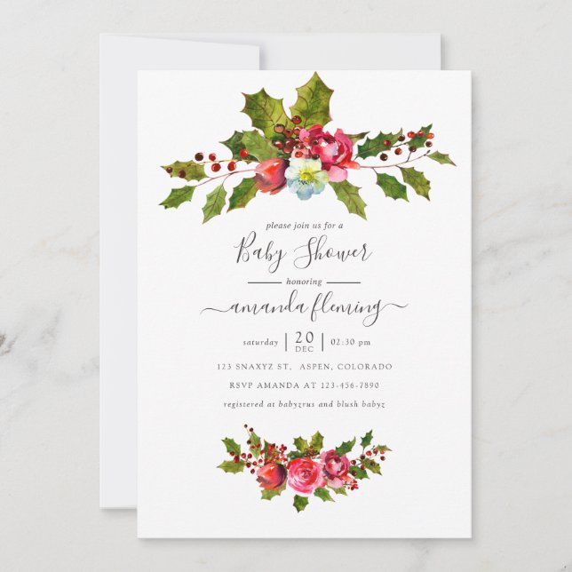 Invitation Baby Shower de Noël (Devant)
