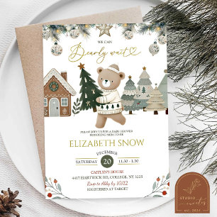Invitation Baby Shower de Noël à peine attendu