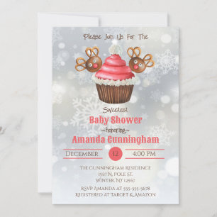 Invitation Baby shower de Noël Cupcake
