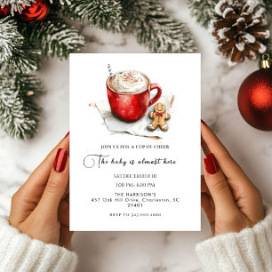 Invitation Baby shower de Noël de la coupe Cheer hot Chcolate