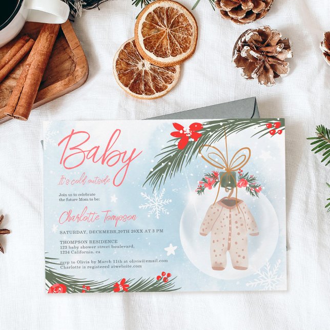 Invitation Baby shower de Noël de neige d'hiver (Créateur téléchargé)
