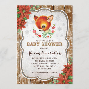 Invitation Baby shower de Noël en hiver