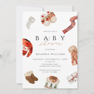 Invitation Baby shower de Noël hiver