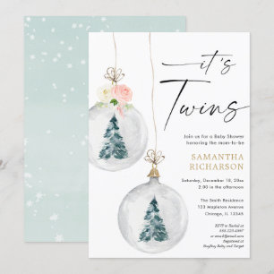 Invitation Baby shower de Noël hivernal pour garçons et fille
