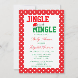Invitation Baby shower de Noël Jingle et Mingle