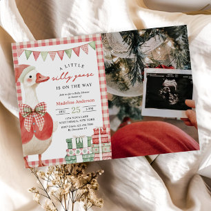 Invitation Baby shower de Noël Silly Goose