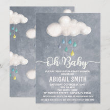 Invitation Baby shower de nuage Amour de la goutte