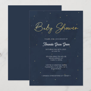 Invitation Baby shower de nuit étoilée
