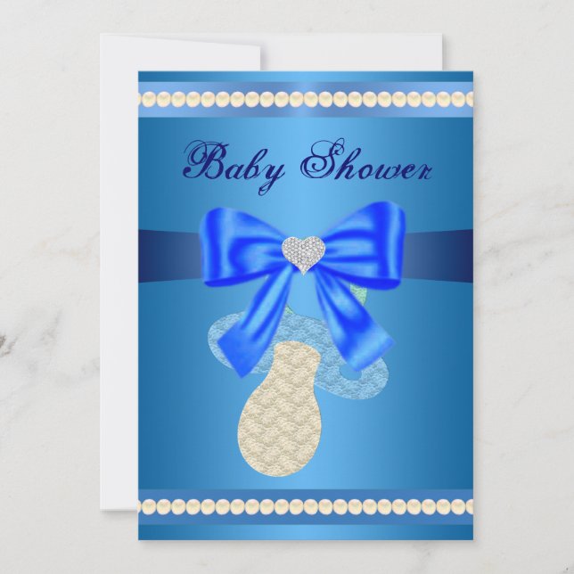 Invitation Baby shower de Pacifique bleu (Devant)