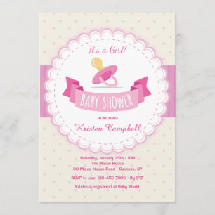 Invitation Baby shower de Pacifique rose
