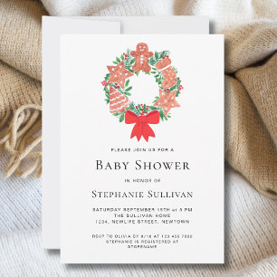 Invitation Baby shower de pain d'épices de Noël
