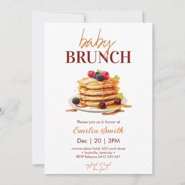 Invitation Baby shower de Pancake (Devant)
