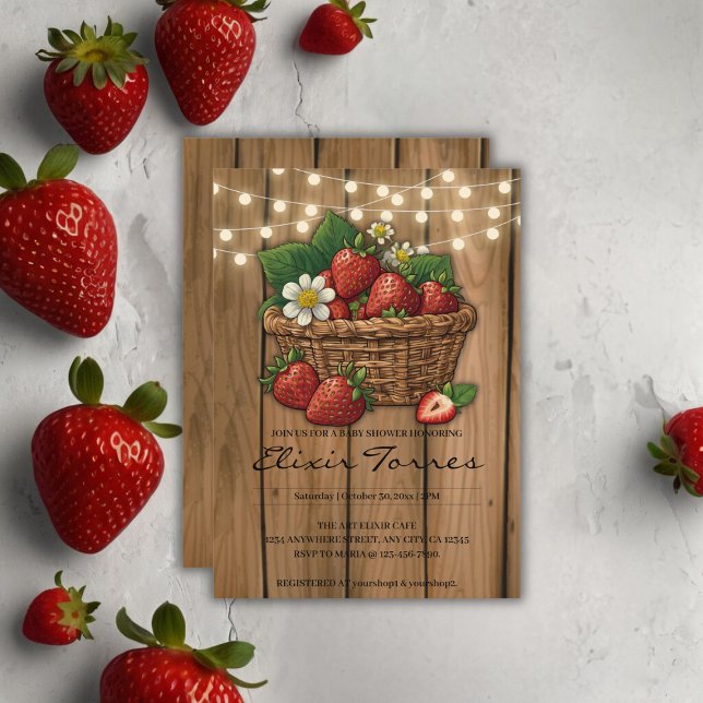 Invitation Baby shower de panier à fraise (Créateur téléchargé)