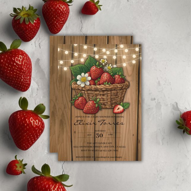 Invitation Baby shower de panier à fraise (Créateur téléchargé)