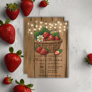 Invitation Baby shower de panier à fraise