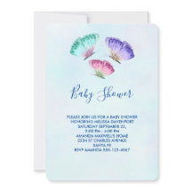 Baby shower de papillons couleur Aquarelle mignon