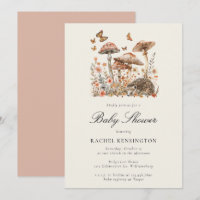Baby shower de papillons de champignon Woodland Hé