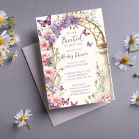 Baby shower de papillons pastel de jardin enchanté