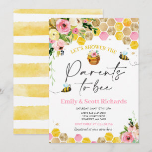 Invitation Baby shower De Parents Floraux Roses Pour Être Béb
