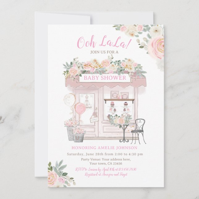 Invitation Baby shower de Paris (Devant)